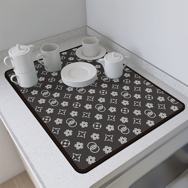 Super Absorbent Large Kitchen Absorbent Mat Antiskid Draining Coffee Dish Drying Mat Quick Dry Bathroom Drain Pad Tableware Mat