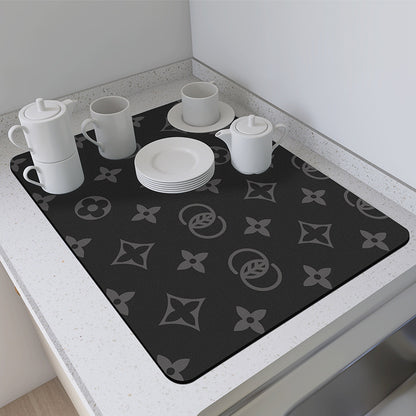 Super Absorbent Large Kitchen Absorbent Mat Antiskid Draining Coffee Dish Drying Mat Quick Dry Bathroom Drain Pad Tableware Mat