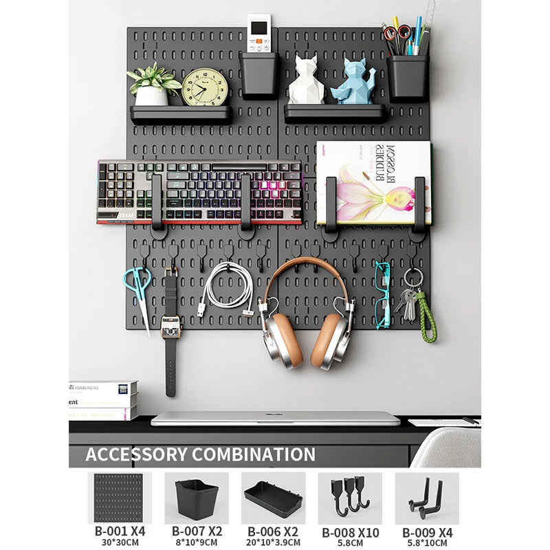 No-Holes Home Organization | This Wall Pegboard Displays & Organizes Your Daily Items & Electronics in Living Room/Study