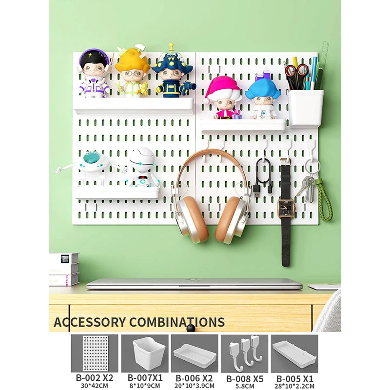No-Holes Home Organization | This Wall Pegboard Displays & Organizes Your Daily Items & Electronics in Living Room/Study