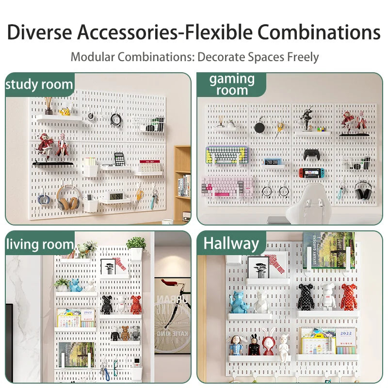 No-Holes Home Organization | This Wall Pegboard Displays & Organizes Your Daily Items & Electronics in Living Room/Study