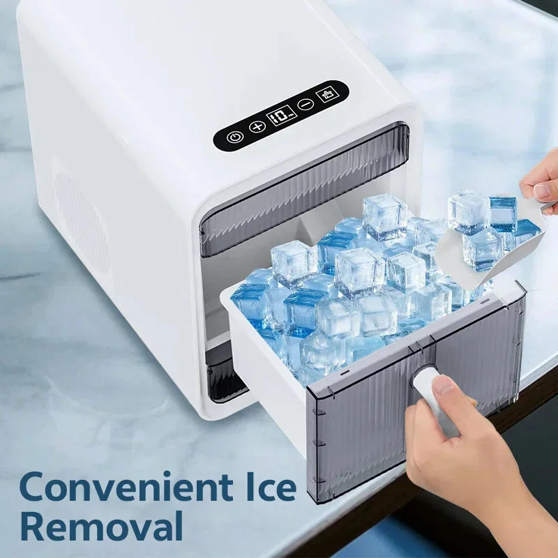 110V 220V 1.5L Ice Maker Commercial And Household Mini Integrated Ice Cube Making Machine Automatic Cleaning