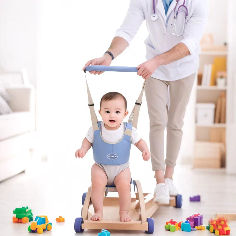 Baby Walker Toddler Walking Harness Handheld Helper Adjustable Standing Up Walking Learning Helper for Toddler 7-24 Month-Blue