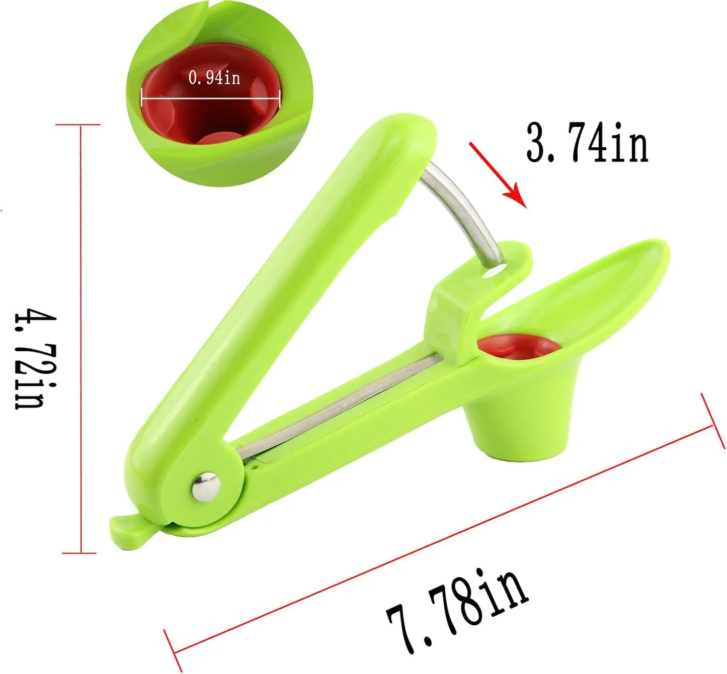 Cherry Pitter Remover with Space-Saving Lock - Multi-Function Fruit Pit Tool for Pitting Cherries & Olives for Jam Making