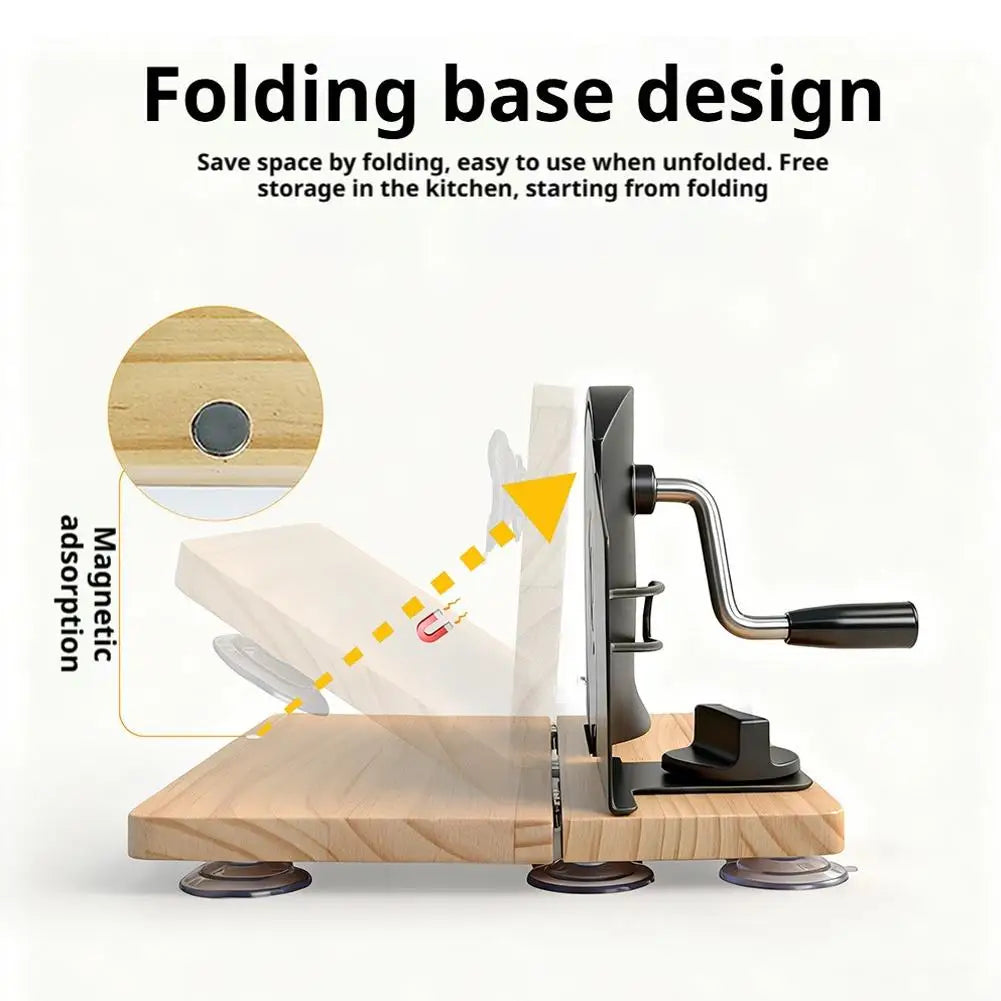 Manual Bread Cutter, Adjustable Thickness, Stainless Steel Blade, Hand Crank, Bakery Supplies Bread Sausages Slicer Toast Slicer
