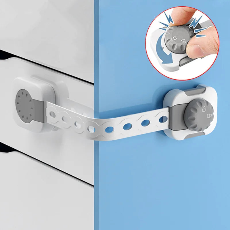 Child Safety Locks Adjustable Strap Length Cabinet Latches Baby Proof Cabinets, Drawers, Toilets & Appliances Security Lock