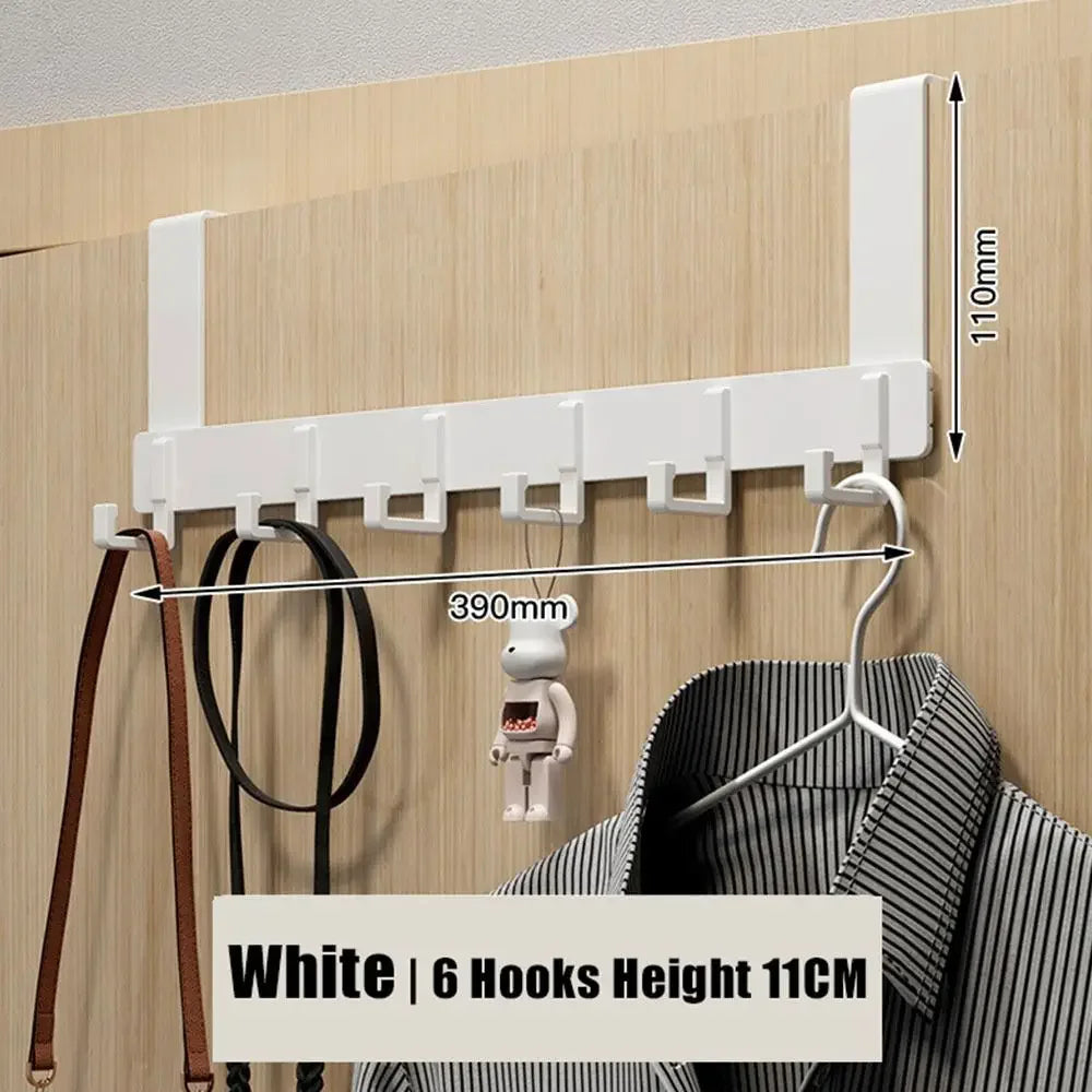 Storage Hooks Over The Door 6 Hooks Clothes Coat Hat Towel Hanger Home Organizer Rack Bathroom Kitchen Accessories Holder