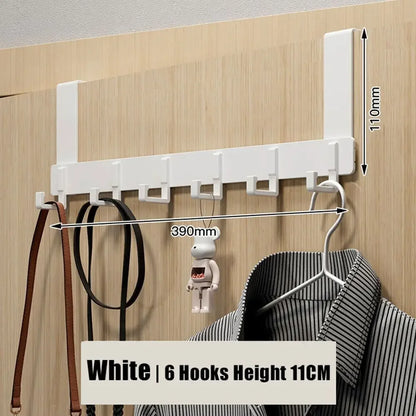Storage Hooks Over The Door 6 Hooks Clothes Coat Hat Towel Hanger Home Organizer Rack Bathroom Kitchen Accessories Holder