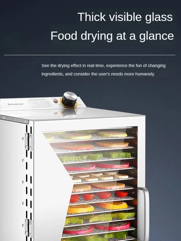Large and Small Fruit Dehydrator 220V Drying Chassis Food Jerky Pet Snack Dry Fruit and Vegetable Air Drying Machine Dehydrator