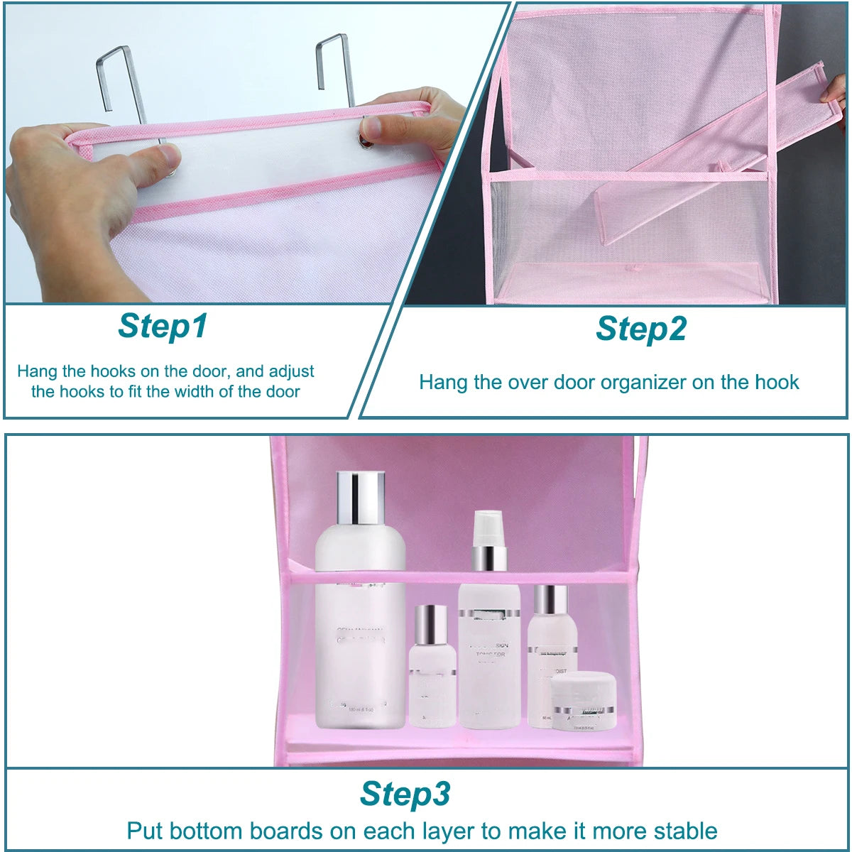 4/6-Tier Hanging Storage Bag Foldable Organizer Over-The-Door Holder For Hair Accessories Snacks Toys Clothes Storage Holder