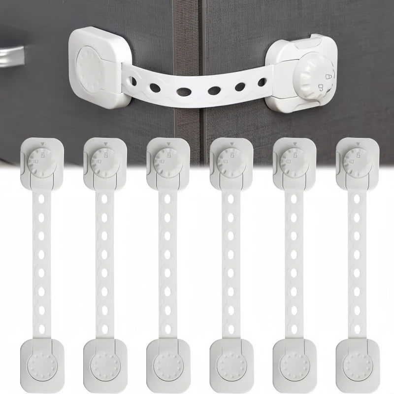 Child Safety Locks Adjustable Strap Length Cabinet Latches Baby Proof Cabinets, Drawers, Toilets & Appliances Security Lock