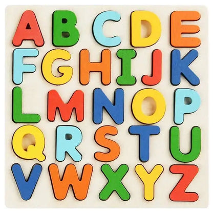 Montessori Toys Letter Numbers Wooden Puzzle Sorting Math Bricks Preschool Early Learning Educational Toys for Children