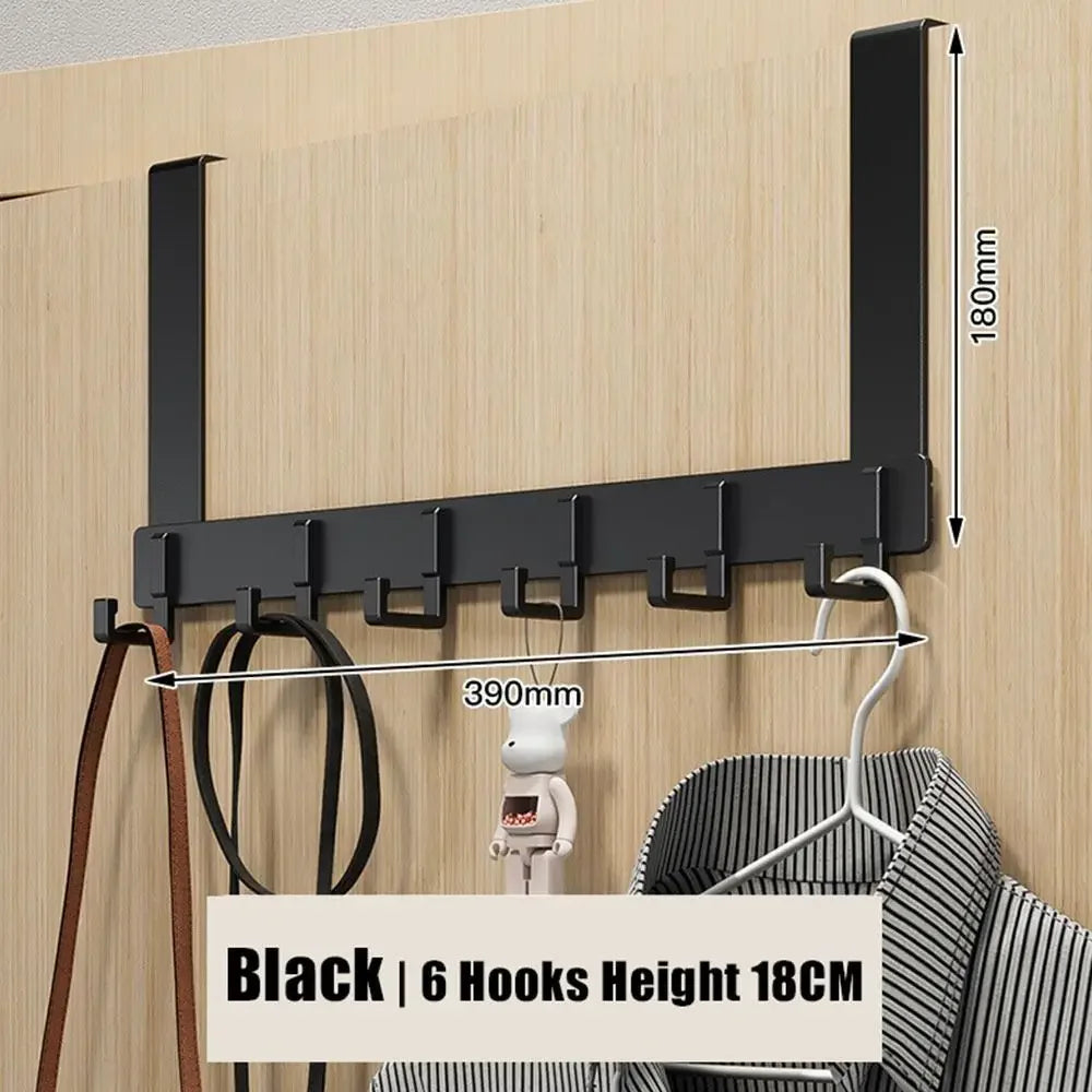 Storage Hooks Over The Door 6 Hooks Clothes Coat Hat Towel Hanger Home Organizer Rack Bathroom Kitchen Accessories Holder