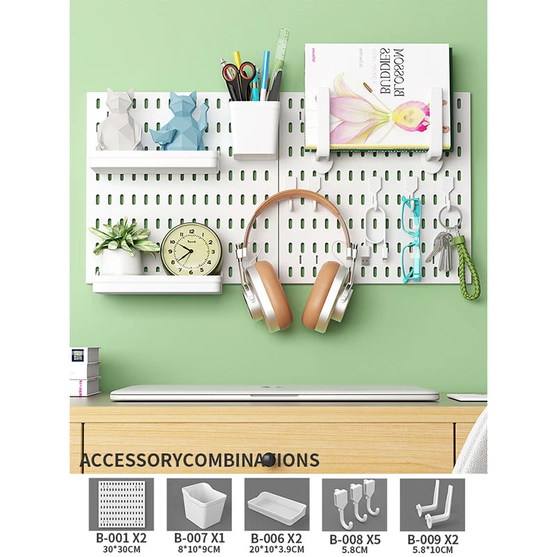No-Holes Home Organization | This Wall Pegboard Displays & Organizes Your Daily Items & Electronics in Living Room/Study