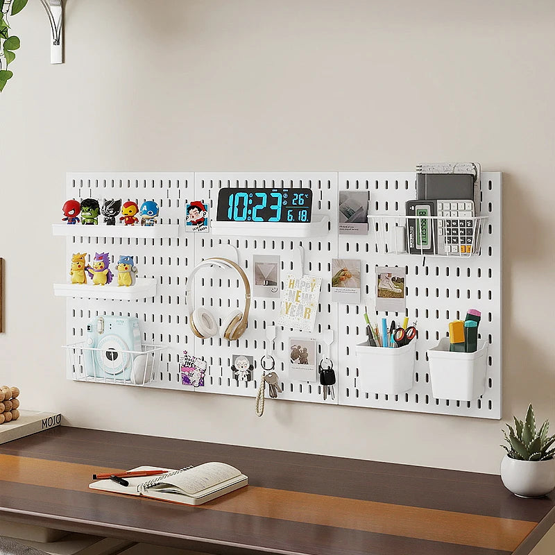 No-Holes Home Organization | This Wall Pegboard Displays & Organizes Your Daily Items & Electronics in Living Room/Study