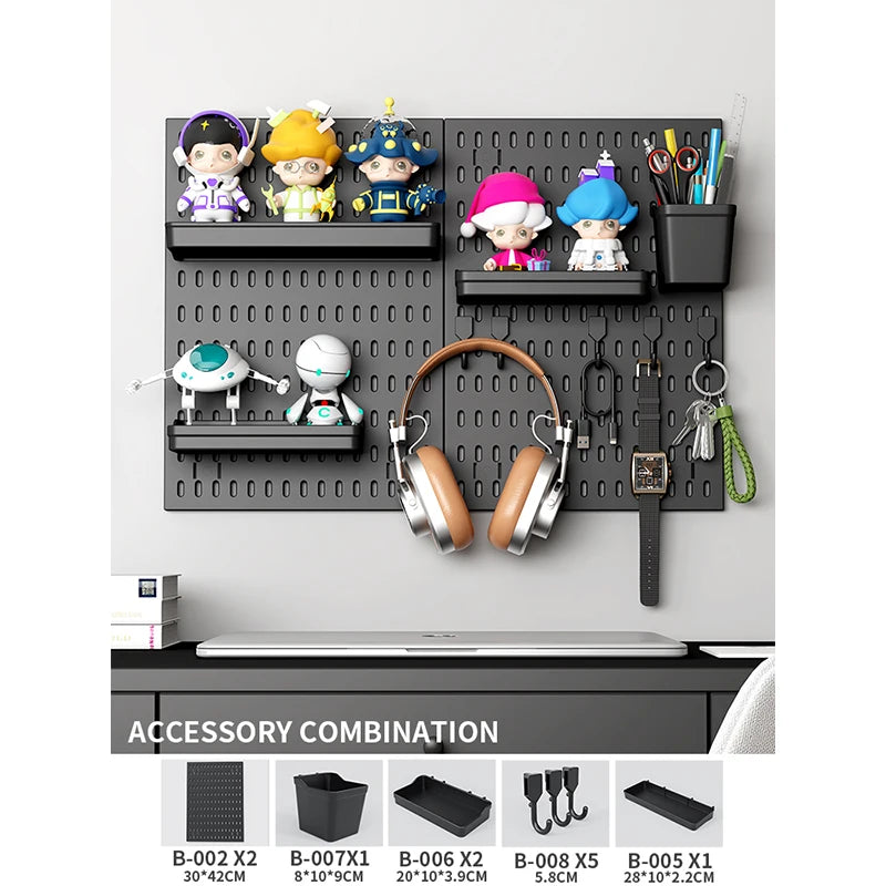 No-Holes Home Organization | This Wall Pegboard Displays & Organizes Your Daily Items & Electronics in Living Room/Study