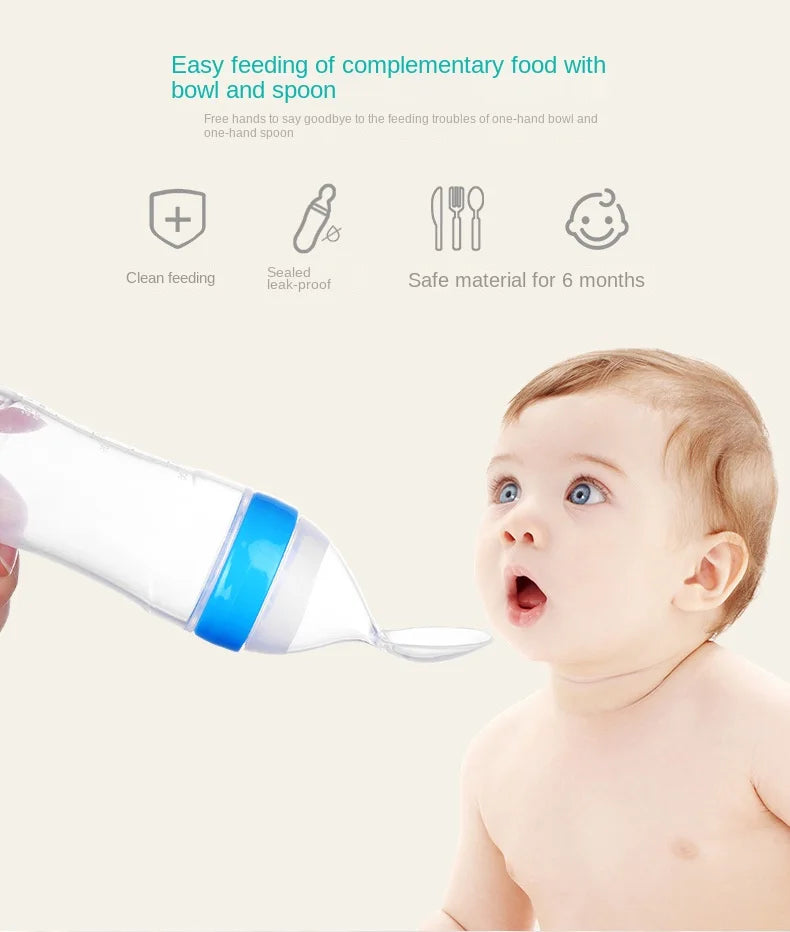 Safe Baby Feeding Bottle Spoon Milk Bottle Baby Training Feeder Food Supplement Food feed Spoon baby gadgets BPA Free