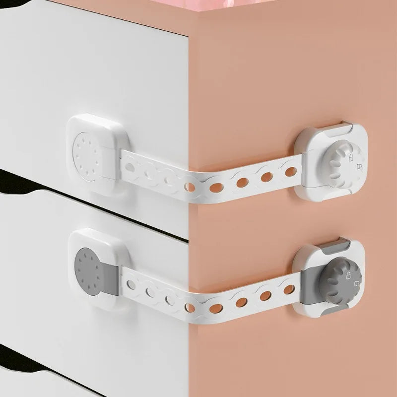 Child Safety Locks Adjustable Strap Length Cabinet Latches Baby Proof Cabinets, Drawers, Toilets & Appliances Security Lock