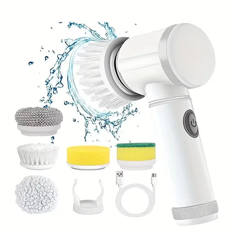 Electric Spin Scrubber, Bathroom Cordless Cleaning Brush Power Scrubber with  Replaceable Brush Heads, Electric Cleaning Brush