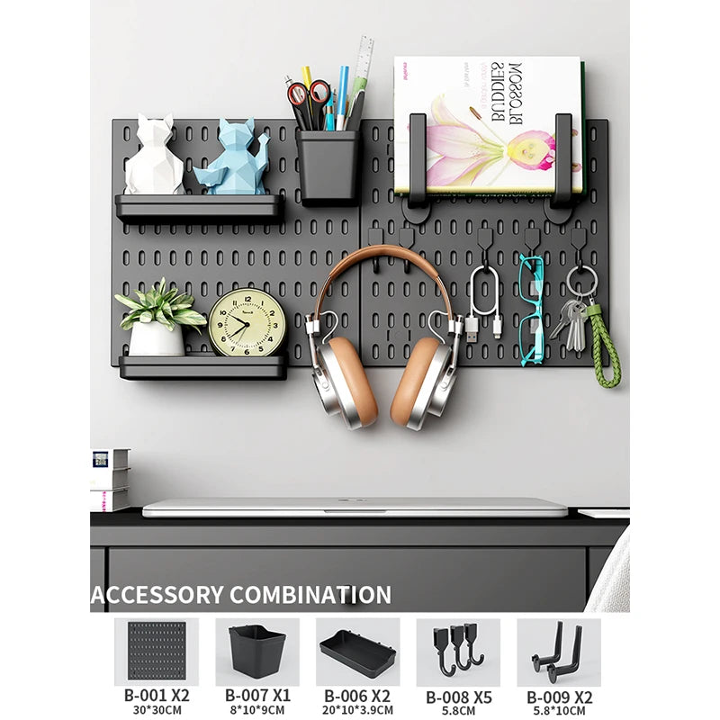 No-Holes Home Organization | This Wall Pegboard Displays & Organizes Your Daily Items & Electronics in Living Room/Study