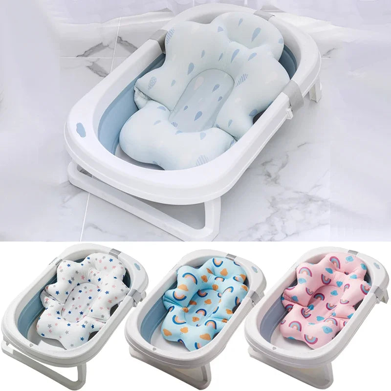 Baby Bath Support Pad Foldable Floating Seat Adjustable Newborn Bathing Cushion Infant Safety Net Hammock