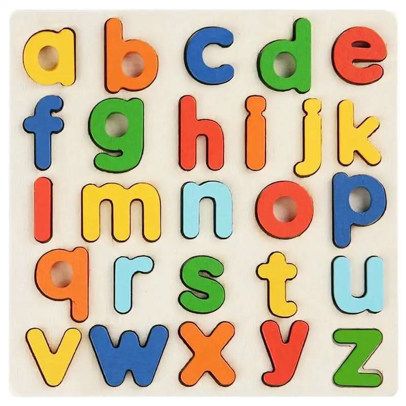 Montessori Toys Letter Numbers Wooden Puzzle Sorting Math Bricks Preschool Early Learning Educational Toys for Children