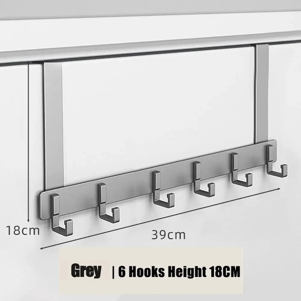 Storage Hooks Over The Door 6 Hooks Clothes Coat Hat Towel Hanger Home Organizer Rack Bathroom Kitchen Accessories Holder