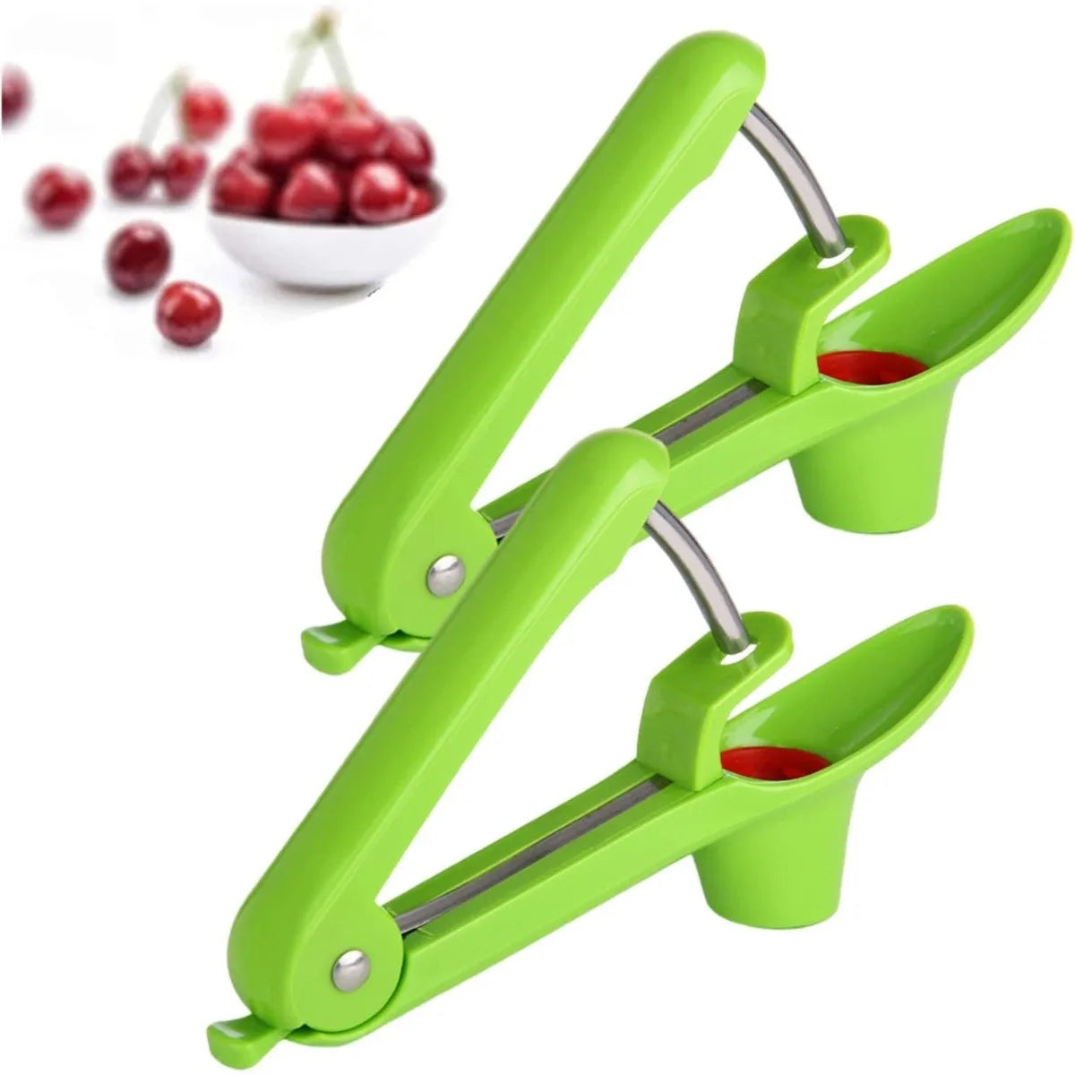 Cherry Pitter Remover with Space-Saving Lock - Multi-Function Fruit Pit Tool for Pitting Cherries & Olives for Jam Making