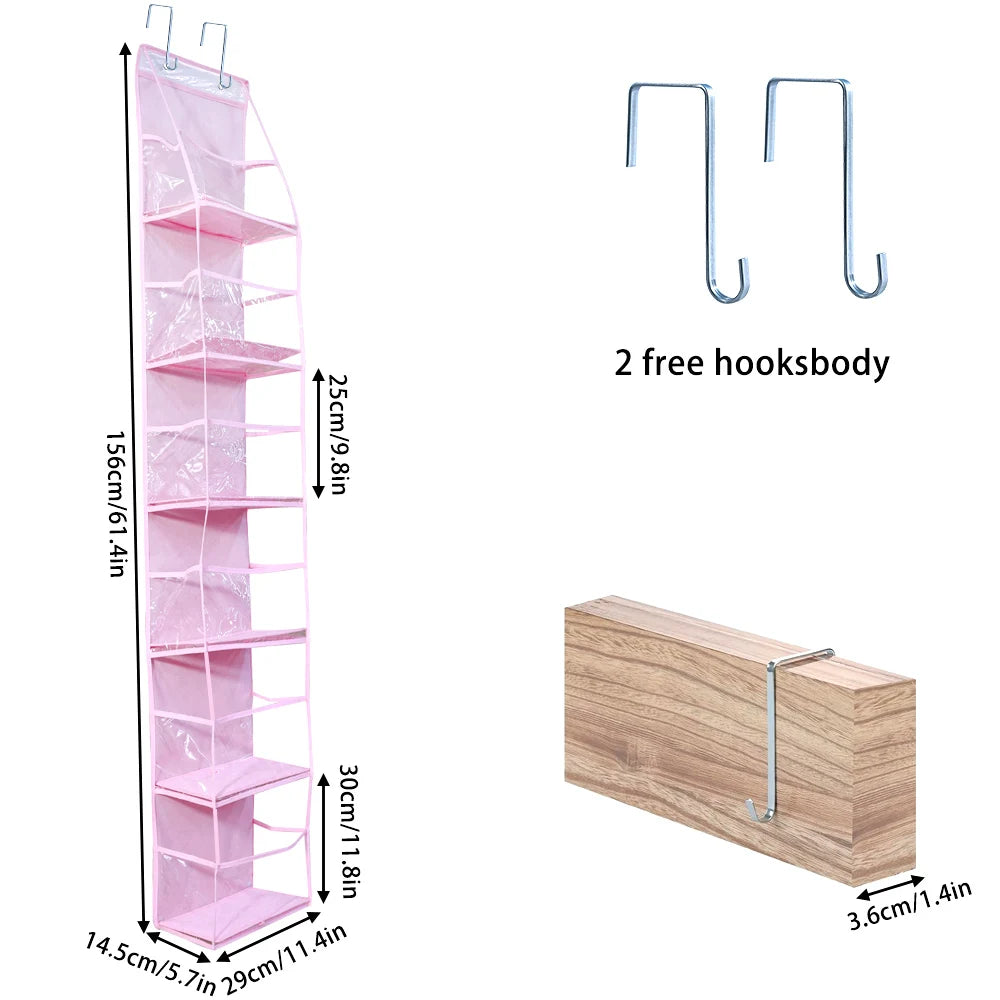 4/6-Tier Hanging Storage Bag Foldable Organizer Over-The-Door Holder For Hair Accessories Snacks Toys Clothes Storage Holder