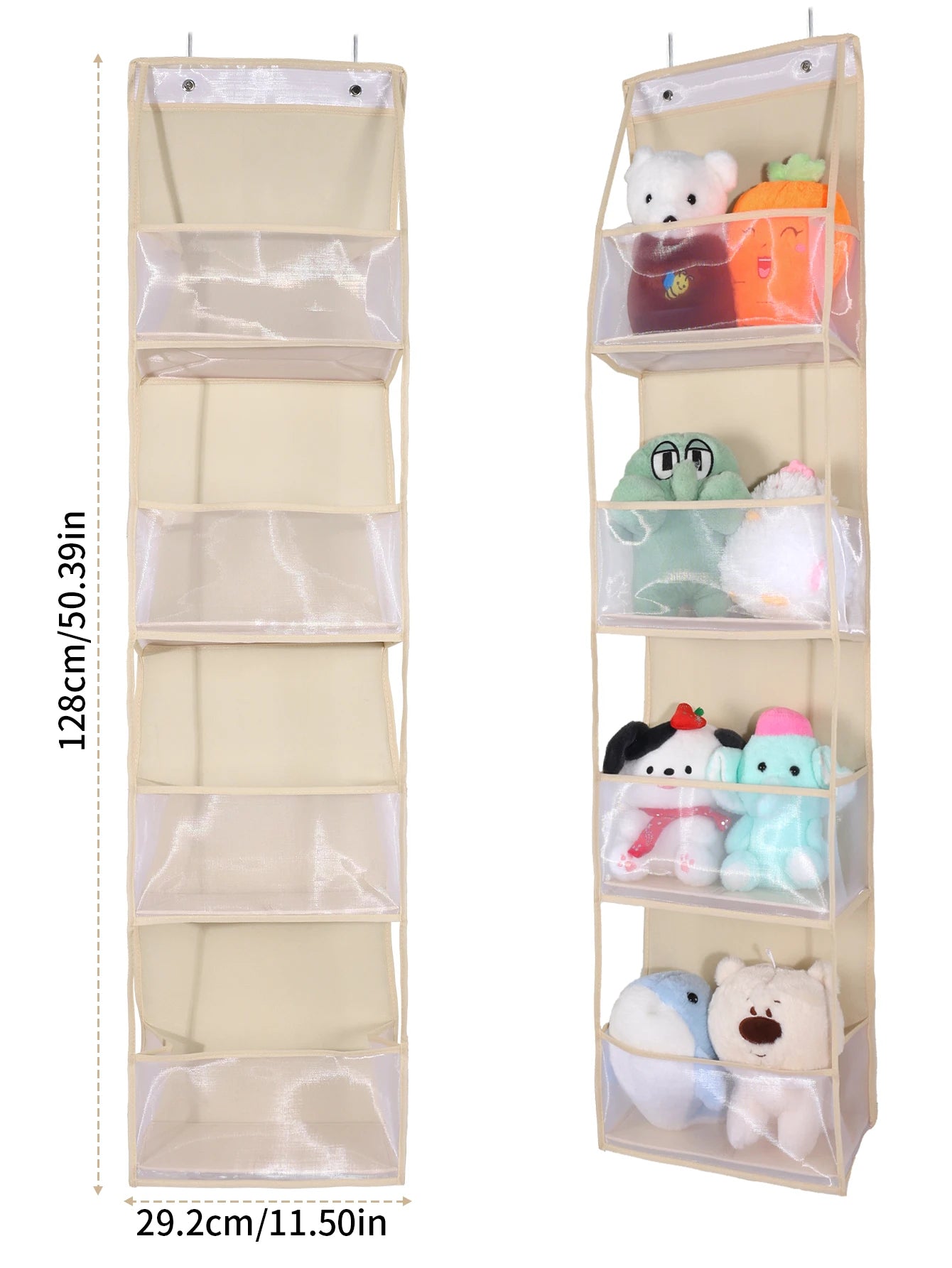 4/6-Tier Hanging Storage Bag Foldable Organizer Over-The-Door Holder For Hair Accessories Snacks Toys Clothes Storage Holder